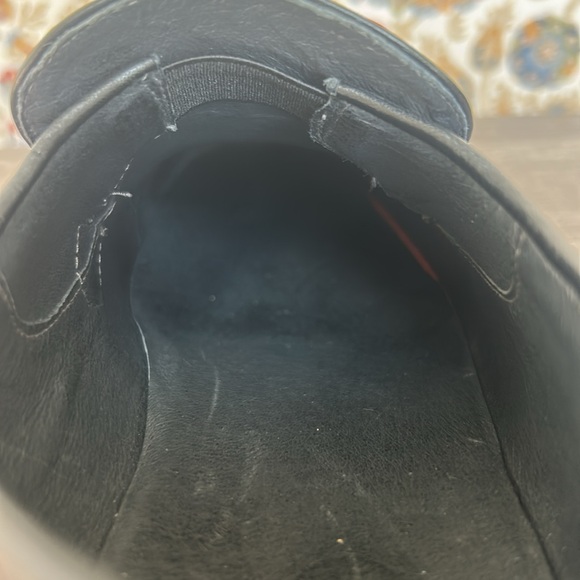 Nero Giardini Black Leather Chunky Loafers Chain Rhinestones Platform Glam - Picture 12 of 14